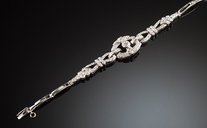 An Art Deco diamond flexible link bracelet