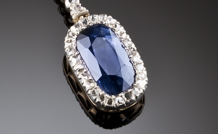 Antique sapphire and diamond necklace