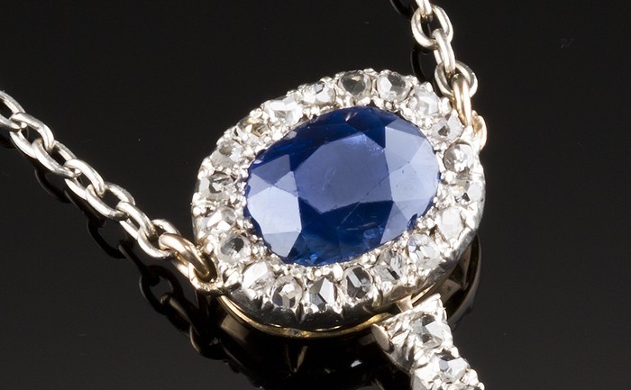 Antique sapphire and diamond necklace