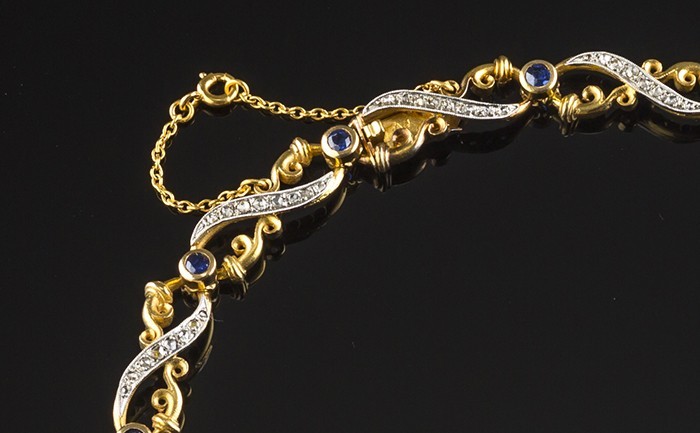 French early twentieth century diamond and sapphire collier