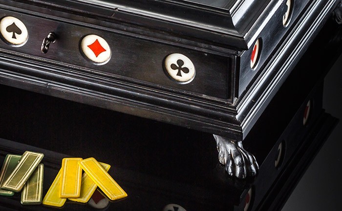 An antique nineteenth century large ebony and pietra dura Florentine casket