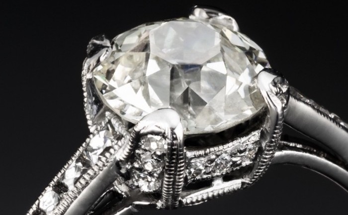 Edwardian solitaire old european cut diamond ring